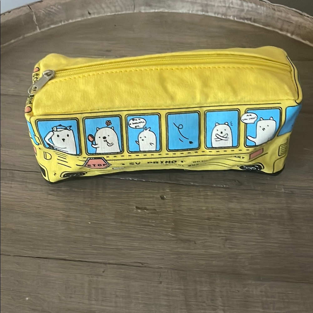 Unique school bus pencil bag